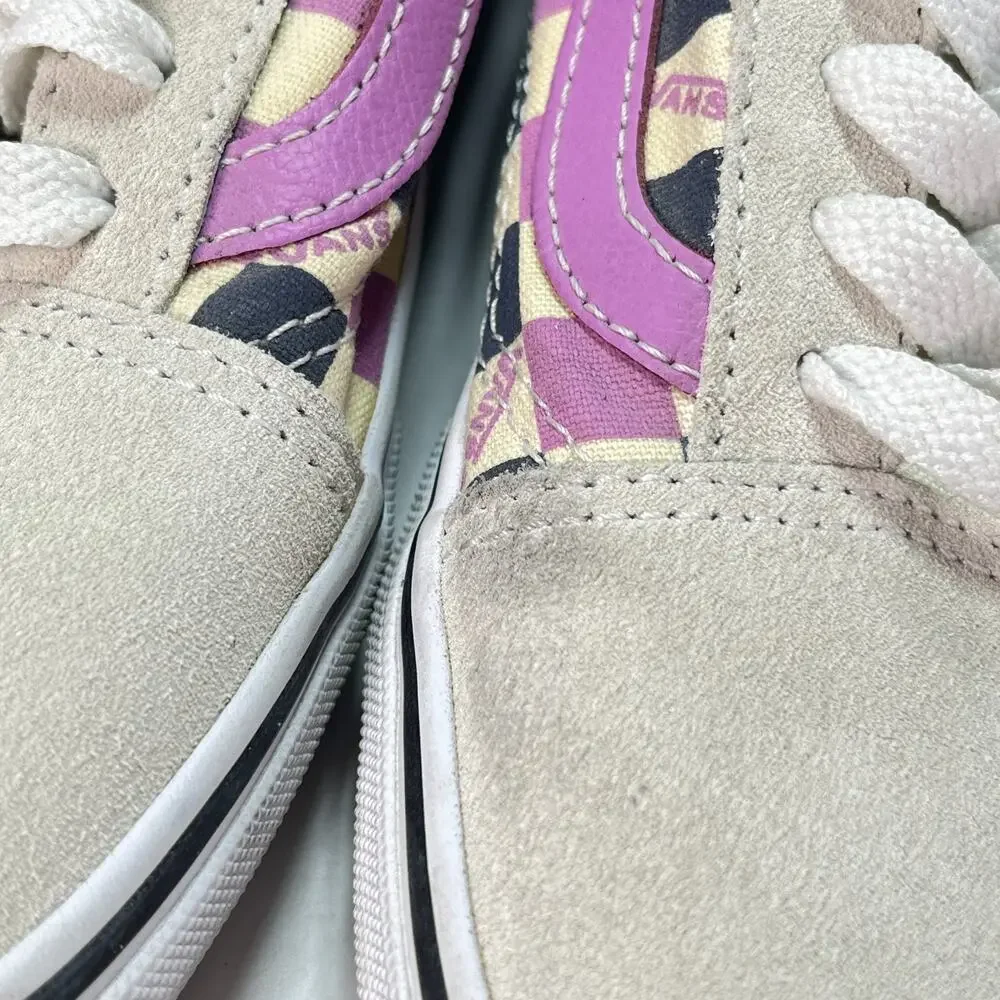 Vans Old Skool Violet Checkerboard Low Top Skate Shoes 721277 Women's Size 8.5